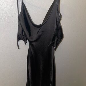Elegant Black Satin Dress